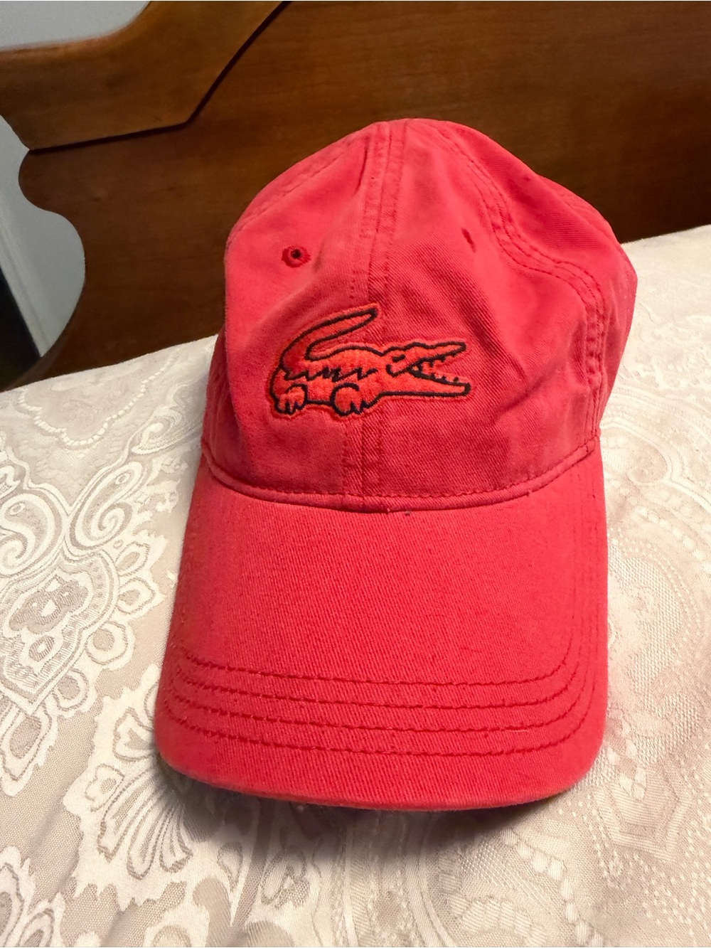 Lacoste Red Embroidered Croc Baseball Cap